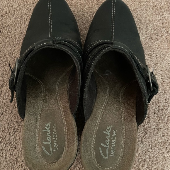 Clarks black leather clog - Picture 2 of 3